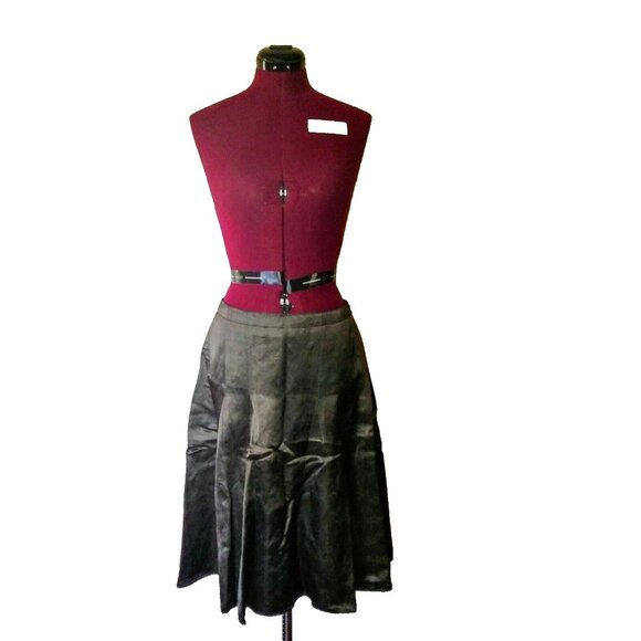 Banana Republic A Line Skirt Brown Women Lined Linen Blend Size 2 - Picture 8 of 12